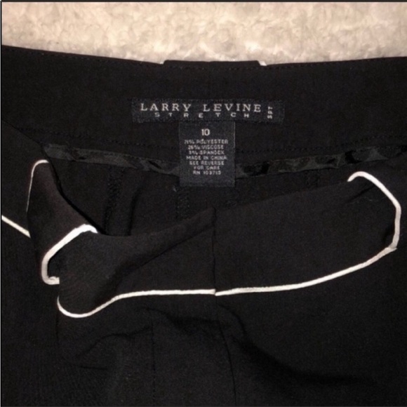 Larry Levine Stretch Pants Black & White Dress Cropped Ankle Size 10 - Picture 8 of 10